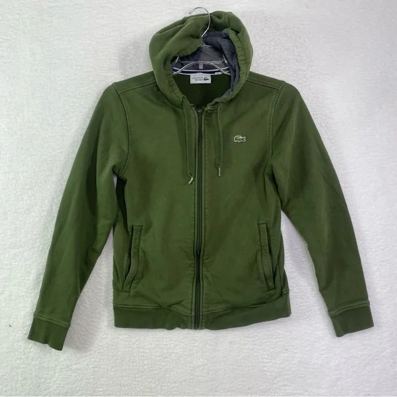 Lacoste Sport Green Full Zip Hoodie Size S - Picture 7 of 7